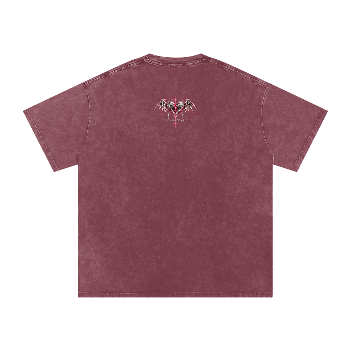 EvoCore Heartware Rose Circuit Tee in Red, back view on a white background