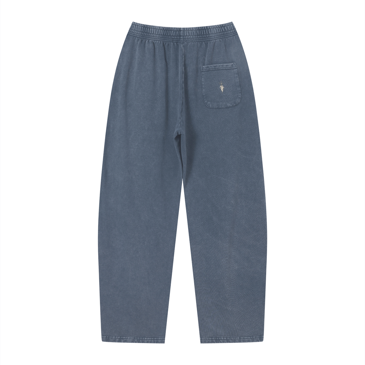 EvoCore Seraph Bluehour Loose Sweatpants in Navy Blue, back view on a white background