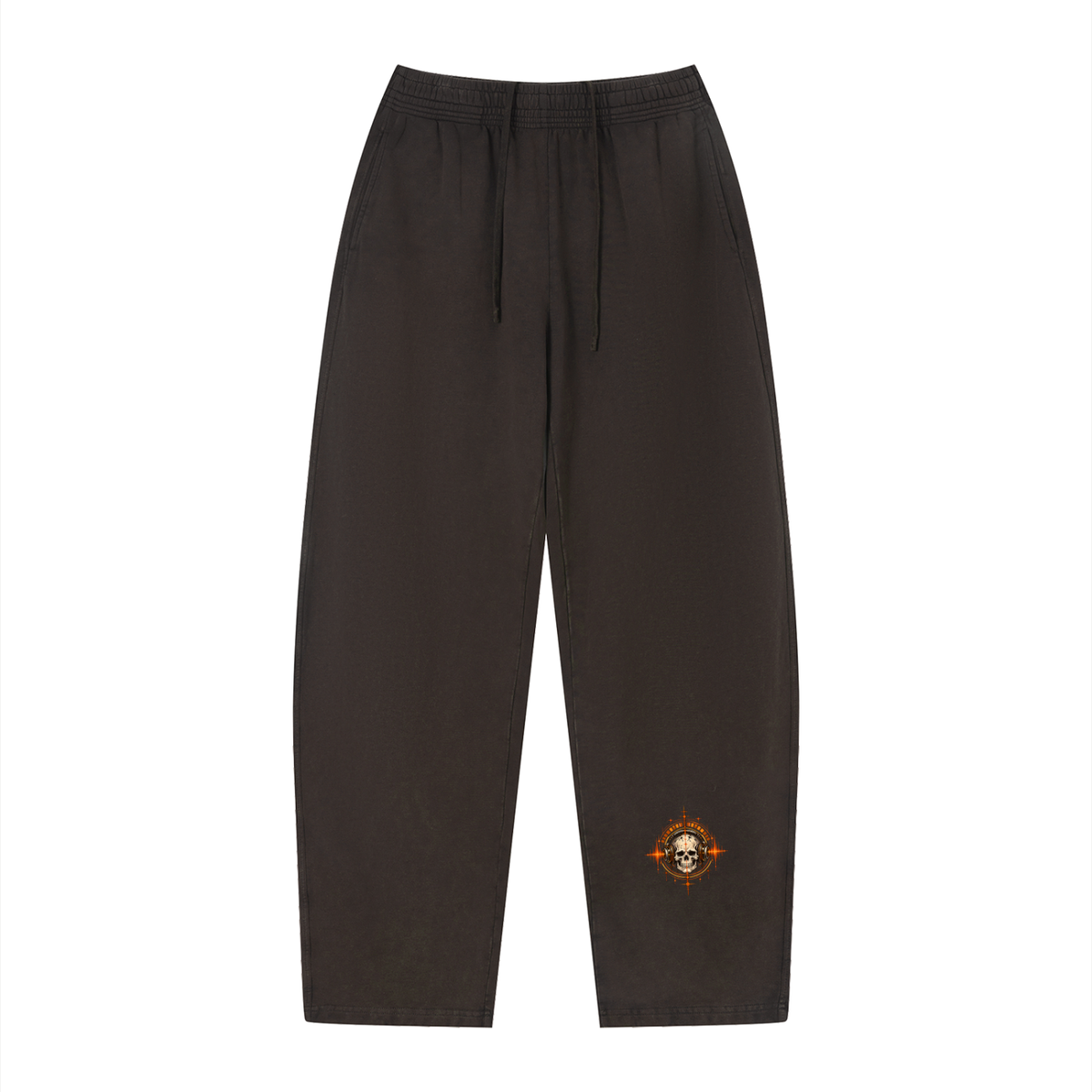 EvoCore Afterlife FM Golden Static Loose Sweatpants in Dark Purple, front view on a white background