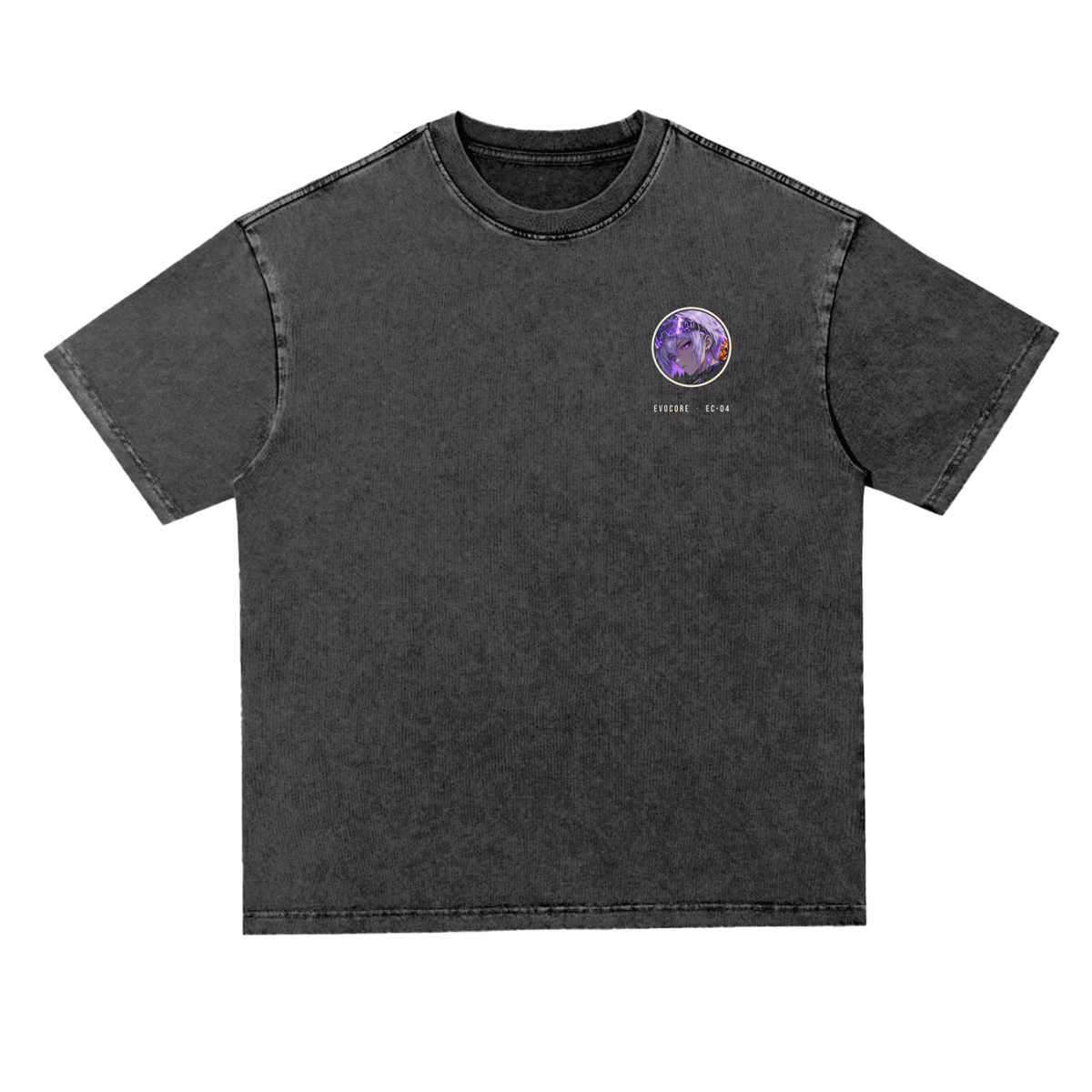 EvoCore Core Pilot Tee in black, front view with small round chest badge